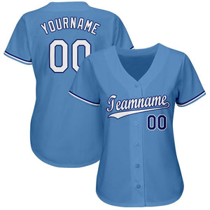 Custom Light Blue White-Royal Baseball Jersey