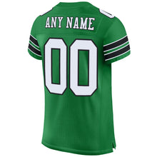 Load image into Gallery viewer, Custom Grass Green White-Black Mesh Authentic Football Jersey
