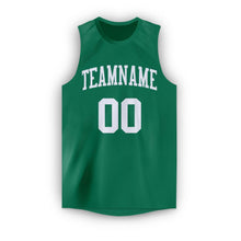 Load image into Gallery viewer, Custom Kelly Green White Round Neck Basketball Jersey - Fcustom
