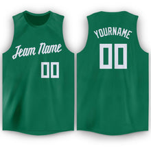 Load image into Gallery viewer, Custom Kelly Green White Round Neck Basketball Jersey - Fcustom
