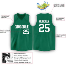 Load image into Gallery viewer, Custom Kelly Green White V-Neck Basketball Jersey - Fcustom

