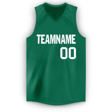 Load image into Gallery viewer, Custom Kelly Green White V-Neck Basketball Jersey - Fcustom
