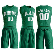 Load image into Gallery viewer, Custom Kelly Green White Round Neck Suit Basketball Jersey - Fcustom
