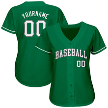 Load image into Gallery viewer, Custom Kelly Green White-Gray Authentic St. Patrick&#39;s Day Baseball Jersey
