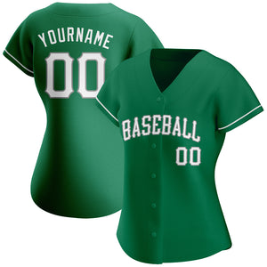 Custom Kelly Green White-Gray Authentic St. Patrick's Day Baseball Jersey