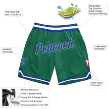 Load image into Gallery viewer, Custom Kelly Green Royal-White Authentic Throwback Basketball Shorts
