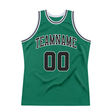 Load image into Gallery viewer, Custom Kelly Green Black-White Authentic Throwback Basketball Jersey
