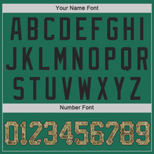 Load image into Gallery viewer, Custom Kelly Green Camo-Black Authentic Throwback Basketball Jersey
