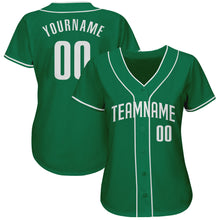 Load image into Gallery viewer, Custom Kelly Green White Authentic Baseball Jersey
