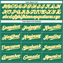 Load image into Gallery viewer, Custom Kelly Green White Pinstripe White-Gold Authentic Baseball Jersey
