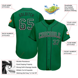 Custom Kelly Green Black-White Authentic Drift Fashion Baseball Jersey