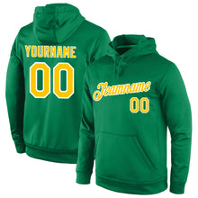 Load image into Gallery viewer, Custom Stitched Kelly Green Gold-White Sports Pullover Sweatshirt Hoodie
