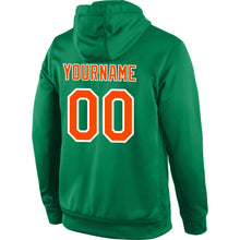 Load image into Gallery viewer, Custom Stitched Kelly Green Orange-White Sports Pullover Sweatshirt Hoodie

