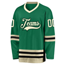 Load image into Gallery viewer, Custom Kelly Green Cream-Black Hockey Jersey
