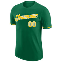 Load image into Gallery viewer, Custom Kelly Green Gold-White Performance T-Shirt
