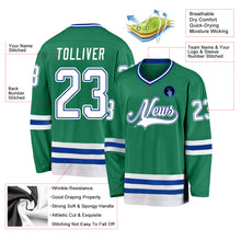 Load image into Gallery viewer, Custom Kelly Green White-Royal Hockey Jersey
