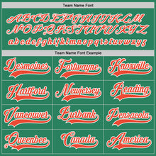 Load image into Gallery viewer, Custom Kelly Green Orange-White Hockey Jersey
