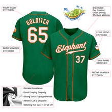 Load image into Gallery viewer, Custom Kelly Green White-Orange Authentic Baseball Jersey
