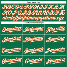 Load image into Gallery viewer, Custom Kelly Green White-Orange Authentic Baseball Jersey
