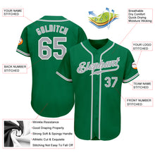 Load image into Gallery viewer, Custom Kelly Green Gray-White Authentic Baseball Jersey
