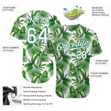 Load image into Gallery viewer, Custom Kelly Green White-Kelly Green 3D Pattern Design Tropical Palm Leaves Authentic Baseball Jersey
