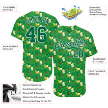 Load image into Gallery viewer, Custom Kelly Green Kelly Green-White 3D Pattern Design Authentic St. Patrick&#39;s Day Baseball Jersey
