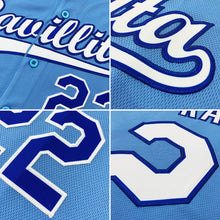 Load image into Gallery viewer, Custom Light Blue Old Gold-Royal Authentic Baseball Jersey
