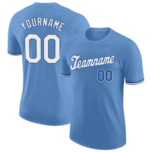 Load image into Gallery viewer, Custom Light Blue White-Royal Performance T-Shirt

