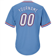 Load image into Gallery viewer, Custom Light Blue White-Royal Authentic Throwback Rib-Knit Baseball Jersey Shirt
