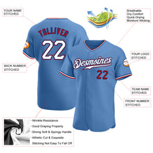 Load image into Gallery viewer, Custom Light Blue White-Red Authentic Baseball Jersey
