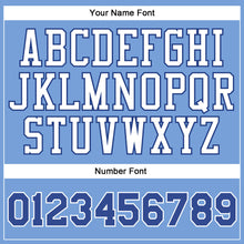 Load image into Gallery viewer, Custom Light Blue Royal-White Authentic Throwback Basketball Jersey

