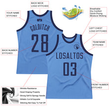 Load image into Gallery viewer, Custom Light Blue Navy Authentic Throwback Basketball Jersey
