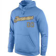 Load image into Gallery viewer, Custom Stitched Light Blue Camo-Navy Sports Pullover Sweatshirt Hoodie
