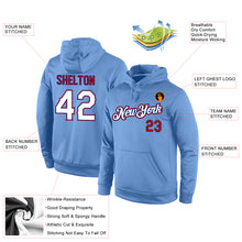 Load image into Gallery viewer, Custom Stitched Light Blue White-Red Sports Pullover Sweatshirt Hoodie
