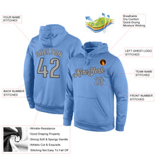 Load image into Gallery viewer, Custom Stitched Light Blue Gray-Navy Sports Pullover Sweatshirt Hoodie
