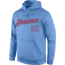 Load image into Gallery viewer, Custom Stitched Light Blue Light Blue-Red Sports Pullover Sweatshirt Hoodie
