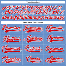 Load image into Gallery viewer, Custom Light Blue Red-White Authentic Baseball Jersey
