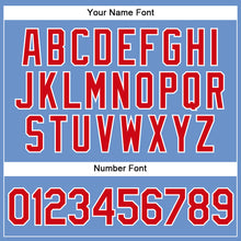 Load image into Gallery viewer, Custom Light Blue Red-White Authentic Baseball Jersey
