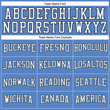 Load image into Gallery viewer, Custom Light Blue White-Black Authentic Throwback Basketball Jersey
