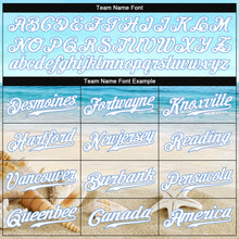 Load image into Gallery viewer, Custom Light Blue White-Light Blue 3D Pattern Design Beach Authentic Baseball Jersey
