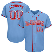 Load image into Gallery viewer, Custom Light Blue Red-White Authentic Drift Fashion Baseball Jersey
