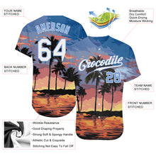 Load image into Gallery viewer, Custom Light Blue White-Light Blue 3D Pattern Design Palm Trees Authentic Baseball Jersey
