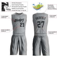 Load image into Gallery viewer, Custom Gray Black Round Neck Suit Basketball Jersey - Fcustom
