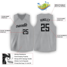 Load image into Gallery viewer, Custom Gray Black V-Neck Basketball Jersey - Fcustom
