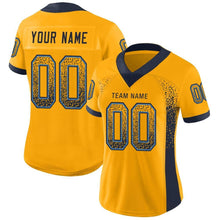 Load image into Gallery viewer, Custom Gold Navy-Powder Blue Mesh Drift Fashion Football Jersey
