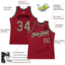 Load image into Gallery viewer, Custom Maroon Camo-Gray Authentic Throwback Basketball Jersey
