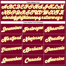 Load image into Gallery viewer, Custom Maroon White Pinstripe White-Gold Authentic  Basketball Jersey
