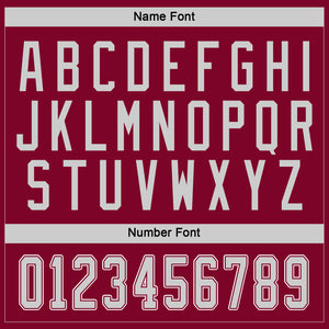 Custom Maroon Gray-White Hockey Jersey