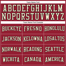 Load image into Gallery viewer, Custom Maroon Cream-Black Authentic Throwback Basketball Jersey
