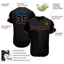 Load image into Gallery viewer, Custom Black Powder Blue-Orange Baseball Jersey
